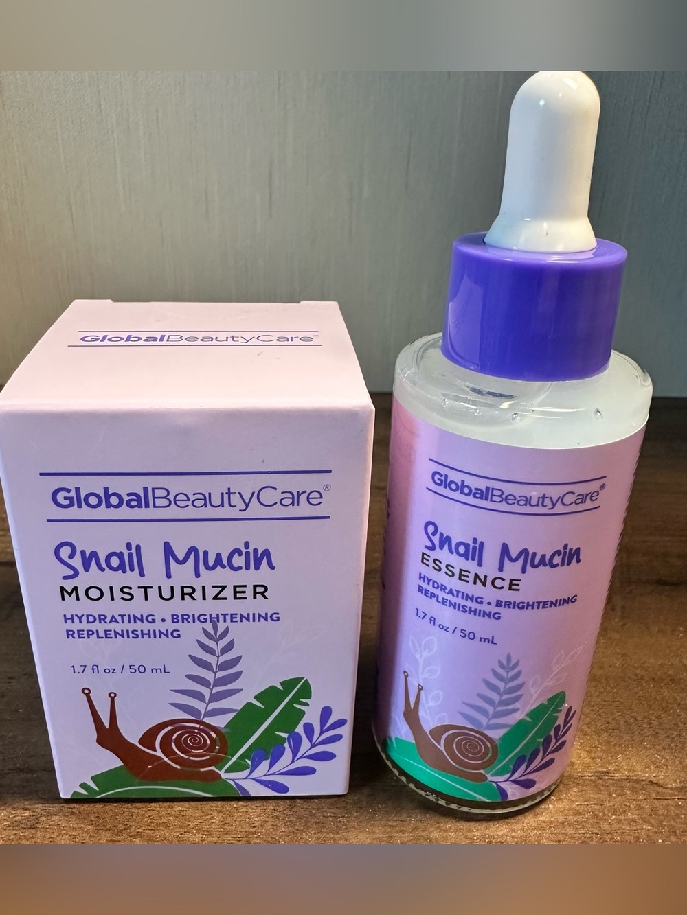 Global Beauty Care Snail Mucin Essence And Moisturizer Set Hydrating Brightening